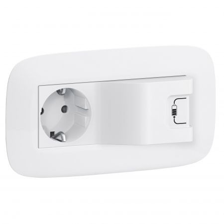 753110 Розетка с заземляющим контактом Valena LIFE/ALLURE 16А 250В для зарядки USB.белый.Legrand