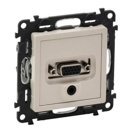 753270 Розетка HD15-Jack 3.5мм Valena LIFE. слоновая кость.Legrand
