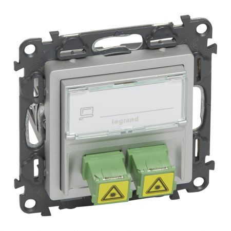 753330 Розетка для оптоволоконных кабелей 2SС APС Valena LIFE алюминий.Legrand