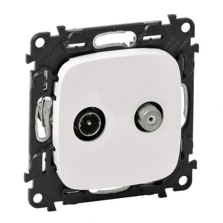 753758 Телевизионная розетка TV-SAT ''Звезда''  2-кабельная.Valena ALLURE.белый.Legrand
