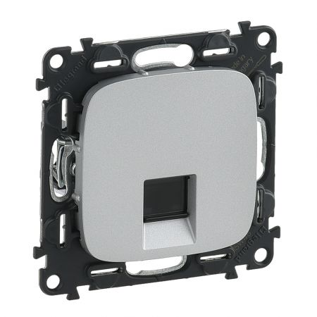 753942 Компьютерная розетка RJ45 кат6 UTP .Valena ALLURE.алюминий.Legrand
