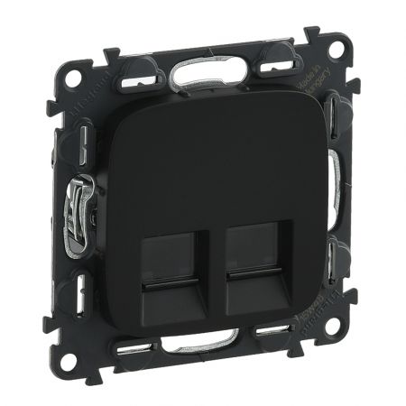 753953 Двойная компьютерная  розетка RJ45 кат6 UTP.Valena ALLURE.графит.Legrand