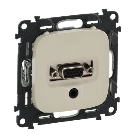 754706 Розетка HD15-Jack 3.5мм .Valena ALLURE.слоновая кость.Legrand