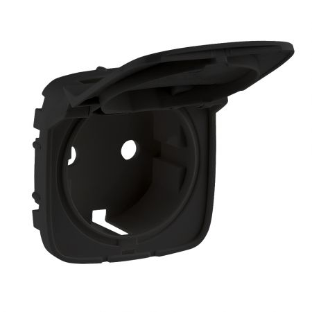 754848 Накладка для розетки с заземляющим контактом с крышкой Valena ALLURE .графит.Legrand