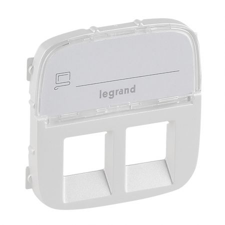 755489 Накладка розетки «телефон+интернет» с подписью Valena ALLURE. жемчуг.Legrand