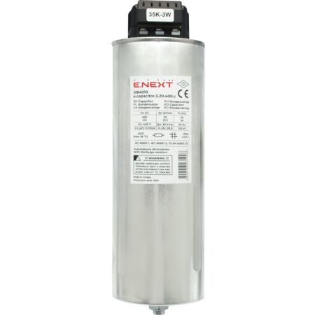 (i084010) Конденсатор трехфазный цилиндрический e.capacitor.3.20.400.c. 20 кВАр. 400В. E.NEXT