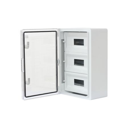 (MD9093) Шкаф ударопрочный модульный ABS 350x500x190. 12х3 модулей. с прозрачной дверцей IP65. Adal Pano