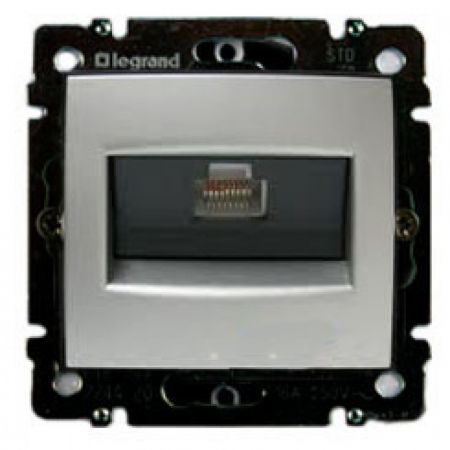 770230 Компьютерная розетка RJ45 категория 5е неэкранированная UTP. алюминий. Legrand Valena