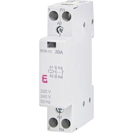 (2461220) Модульные контакторы R 20-11. In=20А. 1NO+1NC контакта. Uкат=230В AC. ETI