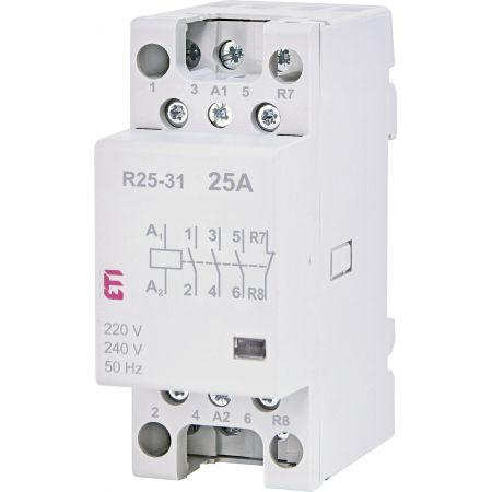 (2462320) Модульные контакторы R 25-31. In=25А. 3NO+1NC контакта. Uкат=230В AC. ETI