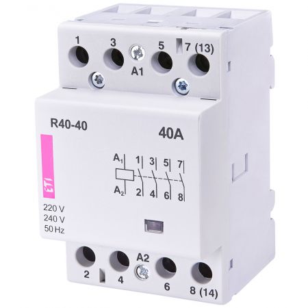 (2463410) Модульные контакторы R 40-40. In=40А. 4NO контакта. Uкат=230В AC. ETI