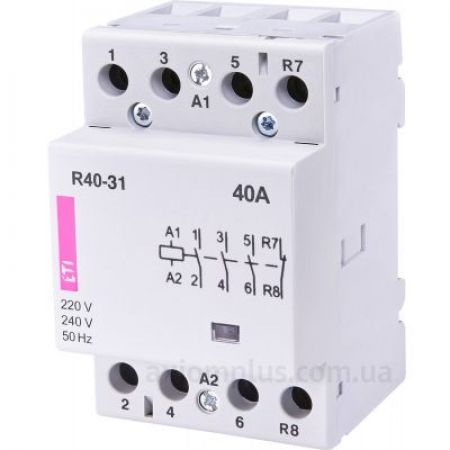 (2463420) Модульные контакторы R 40-31. In=40А. 3NO+1NC контакта. Uкат=230В AC. ETI