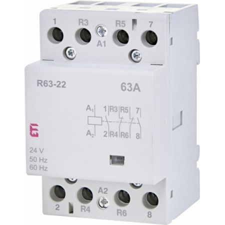 (2463471) Модульные контакторы R 63-22. In=63А. 2NO+2NC контакта. Uкат=24В AC. ETI