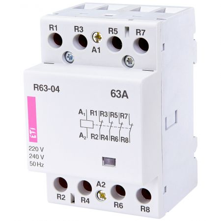 (2463480) Модульные контакторы R 63-04. In=63А. 4NC контакта. Uкат=230В AC. ETI
