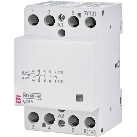 (2464019) Модульные контакторы RD 40-40. In=40А. 4NO контакта. Uкат=24В AC/DC. ETI