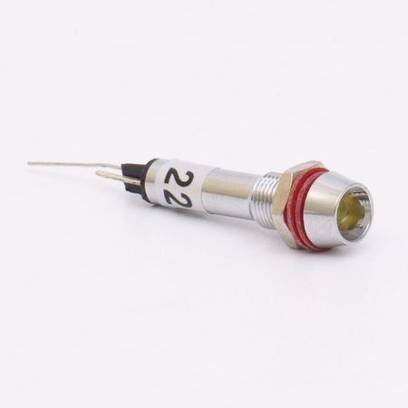 (505707б) Светодиодный индикатор металлический AD22С ∅ M6 24v АC/DC. белый. TAKEL