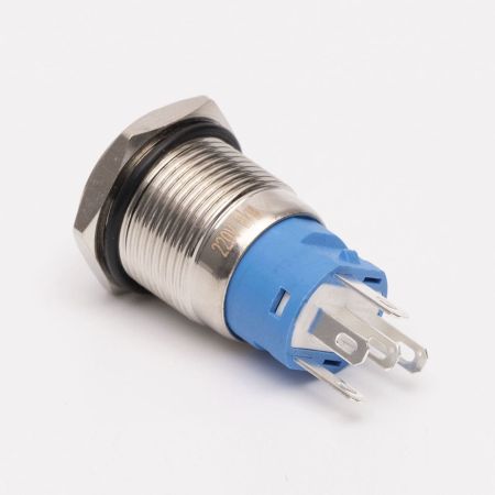 (511055к) Кнопка металлическая КНМ-16-FJ-E 220V 1NO1NC плоская. красный. TAKEL