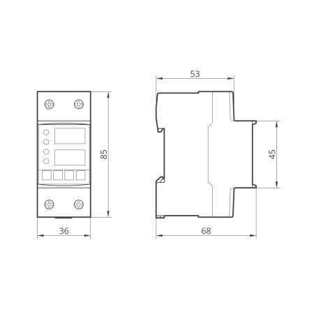 (514218) Реле напряжения и тока однофазное модульное RD35VA. 32А. 80-400 V АС. TAKEL