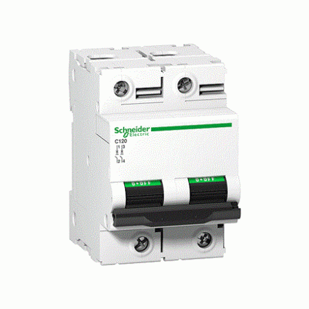(A9N18502) Автоматический выключатель iC120H 2P In=100 A Un=220-440В Кривая D 25 кА. Schneider Electric