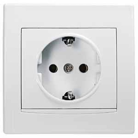 (AYA3000121) Розетка с заземляющим контактом с белой вставкой Anya белая. Schneider Electric
