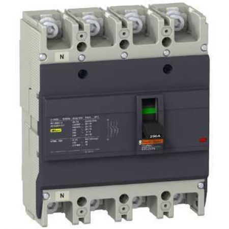 (EZC250N44080) Автоматический выключатель EZC250N. Iн=80 Ампер. 380В. 4 полюса. 25 кА. серии Easypact. Schneider Electric