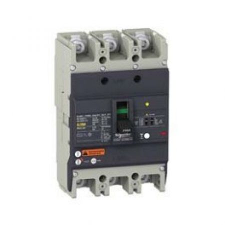 (EZCV250N3225) Автоматический выключатель со встроенным УЗО EZCV250N. Iн=225 Ампер. 380В. 3 полюса. 25 кА. серии Easypact. Schneider Electric