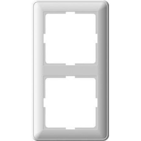 (KD-2-18) Двухпостовая декоративная рамка Wessen W59 белая. Schneider Electric