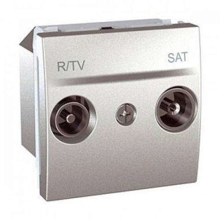 (MGU3.455.30) Механизм розетка TV/R/SAT (телевизионная;радио;спутник) оконечная Unica алюминий. Schneider Electric