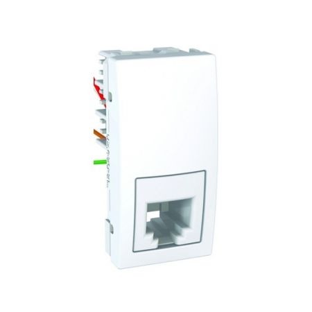 (MGU3.490.18) Механизм телефонной розетки RJ11 (4 контакта). 1 модуль Unica белая. Schneider Electric