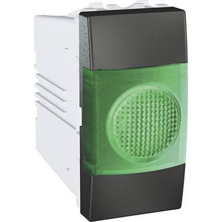 (MGU3.775.12V) Индикатор зеленый 1 модуль Unica графит. Schneider Electric