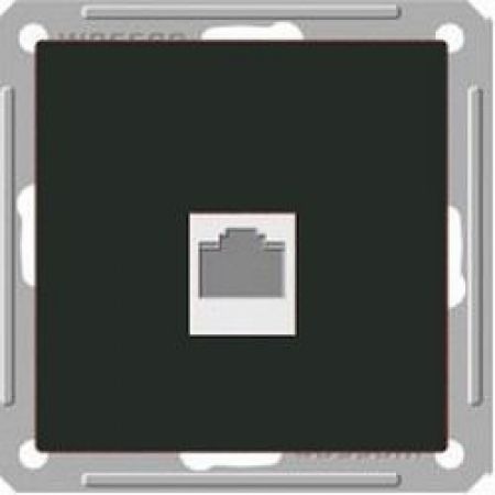 (RSI-152K5E-6-86) Компьютерная розетка RJ 45 категории 5E серия Wessen W59 без рамки черный бархат. Schneider Electric