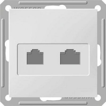 (RSI-251KK5E-1-86) Двойная компьютерная розетка (RJ 45&amp; RJ 45) категории 5E серия Wessen W59 без рамки белая. Schneider Electric