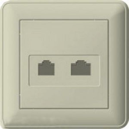 (RSI-251KK5E-28) Двойная компьютерная розетка (RJ 45&amp; RJ 45) категории 5E серия Wessen W59 в сборе слоновая кость. Schneider Electric