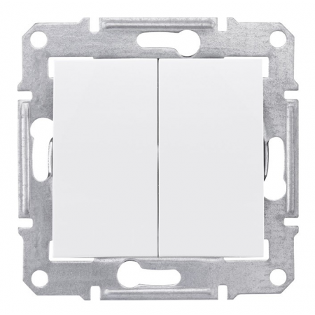 SDN0300421 Двухклавишный выключатель IP44 Sedna белый