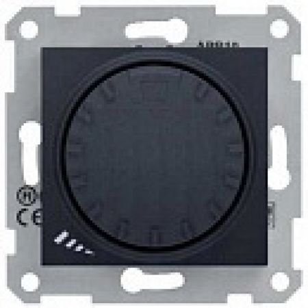 SDN2200770 Проходной светорегулятор (диммер) емкостной поворотно-нажимной для ламп накаливания. галогенных ламп Sedna графит. Schenider Electric