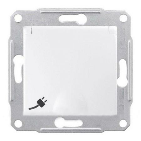 SDN3100321 Пылевлагозащищенная розетка с крышкой 2P-E. IP44. заземляющим контактом. крышкой и защитными шторками Sedna белый