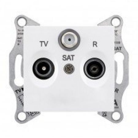 SDN3501221 Розетка TV/R/SAT (телевизионная&amp; радио&amp;спутниковая) 8 дБ проходная Sedna белый