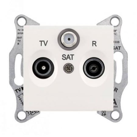SDN3501423 Розетка TV/R/SAT (телевизионная&amp; радио&amp;спутниковая) 4 дБ проходная Sedna слоновая кость