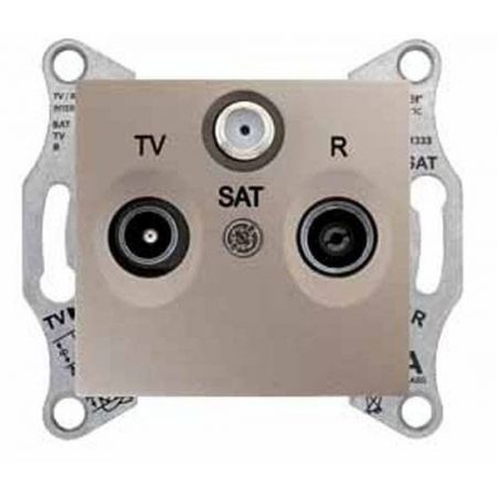 SDN3501268 Розетка TV/R/SAT (телевизионная&amp; радио&amp;спутниковая) 8 дБ проходная Sedna титан