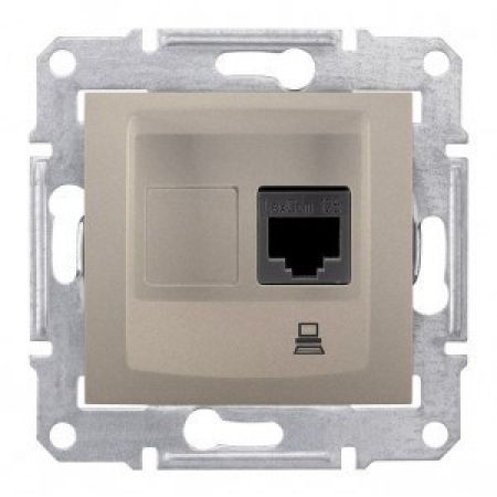 SDN4300168 Компьютерная розетка RJ45 категория 5е неэкранированная UTP Sedna титан