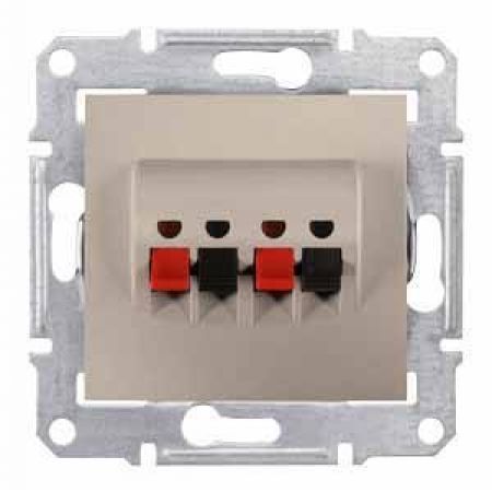 SDN5400168 Аудиорозетка 4 контакта пружинные зажимы Sedna титан