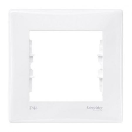 SDN5810121 Декоративная рамка одноместная для выключателей IP44 и розеток IP20 Sedna белая