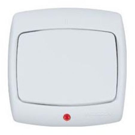 (VS6U-120-BI) Проходной переключатель (схема 6) с подсветкой серии Рондо белый. Schneider Electric