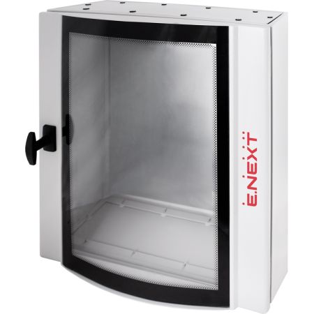 (CPD609020M) Металлический шкаф e.mbox.industrial.p.90.60.20.gl IP55. с монтажной панелью 900х600х200 стеклянная дверь. E.NEXT