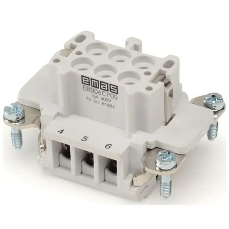 Вставка гніздова розетка EMAS EB006CP00 6 контактів 16A