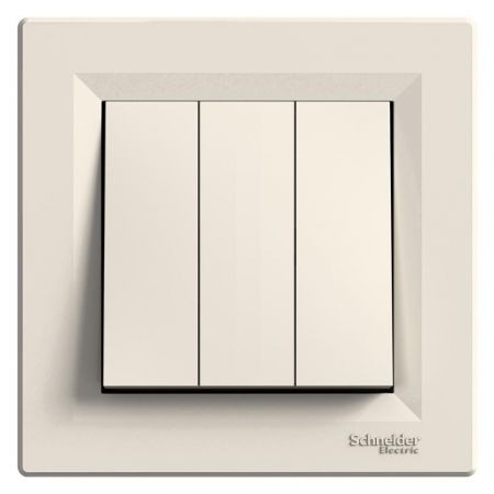 (EPH2100123) Выключатель трехклавишный ASFORA слоновая кость. Schneider Electric