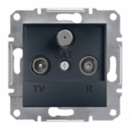 EPH3500271 Розетка TV/R/SAT (телевизионная &amp; радио &amp; спутниковая) проходная (4dB) ASFORA графит