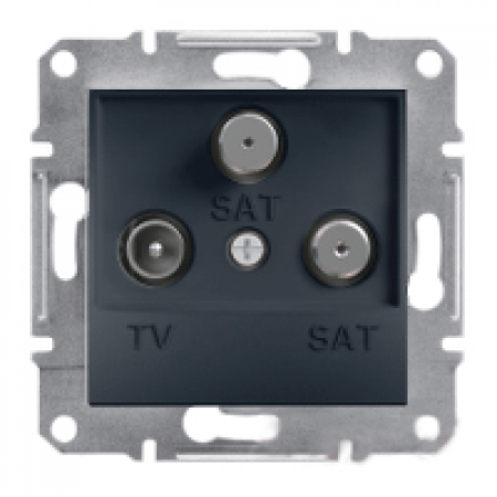 EPH3600171 Розетка TV/SAT/SAT (телевизионная &amp; 2 спутниковых) оконечная ASFORA графит