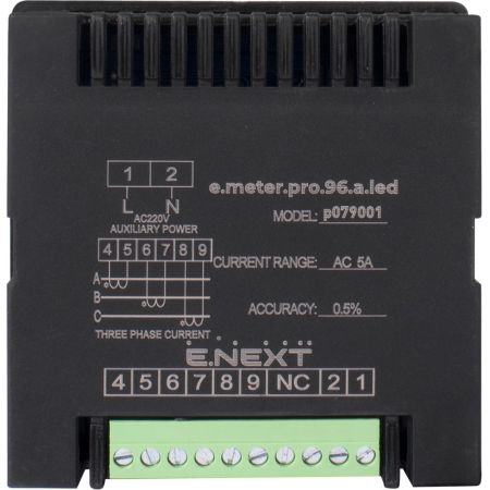 (p079001) Цифровой амперметр врезной e.meter.pro.96.a.led 96х96мм. АС 230В. 5А. E.NEXT