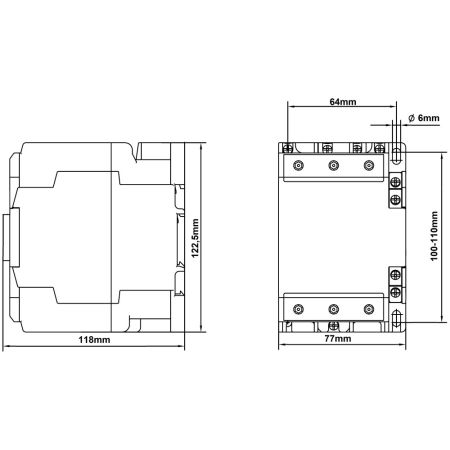 (LZDH40B3--) Контактор CUBICO High. 3Р. 18.5kW. 40A. 1НЗ+1HO. 230V AC. Schrack